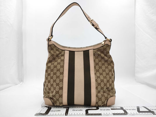 GUCCI GG Canvas Ophidia Leather x Canvas 257084 Handbag