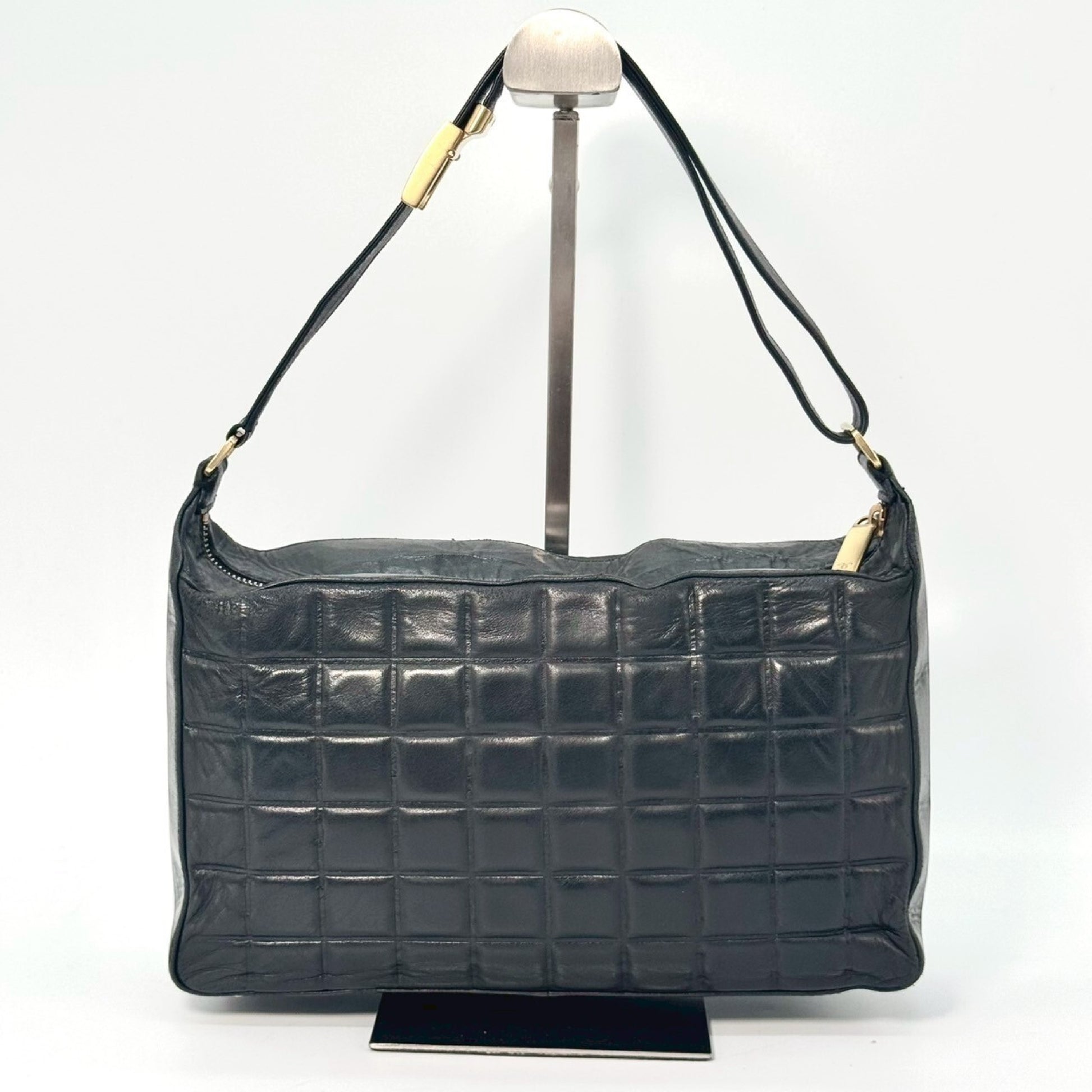 CHANEL Chocolate Bar Coco Mark Lambskin Shoulder Bag Black 8217127 Shoulder Bag