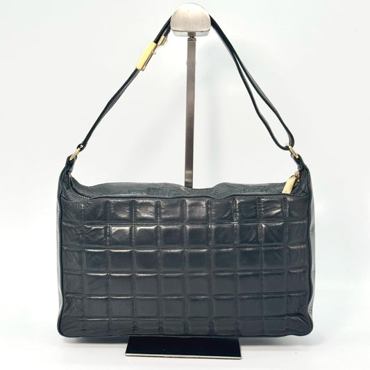 CHANEL Chocolate Bar Coco Mark Lambskin Shoulder Bag Black 8217127 Shoulder Bag