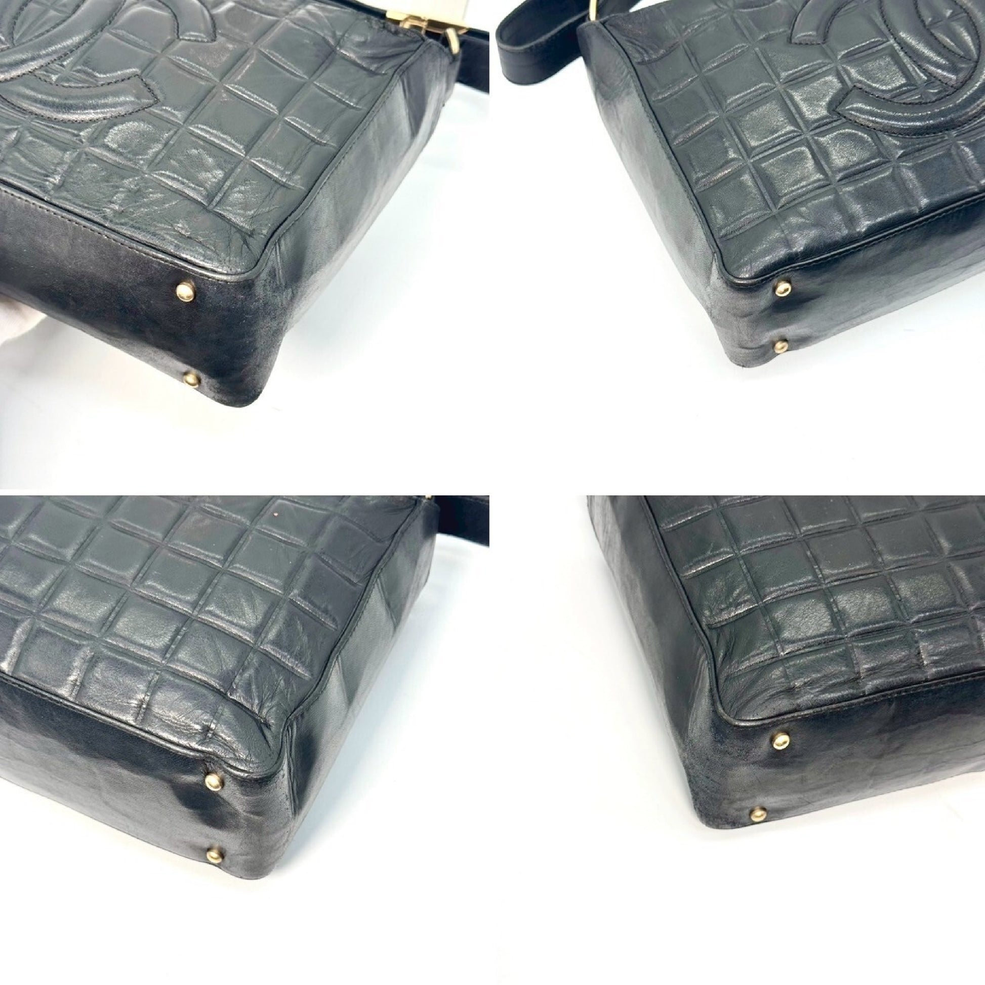 CHANEL Chocolate Bar Coco Mark Lambskin Shoulder Bag Black 8217127 Shoulder Bag