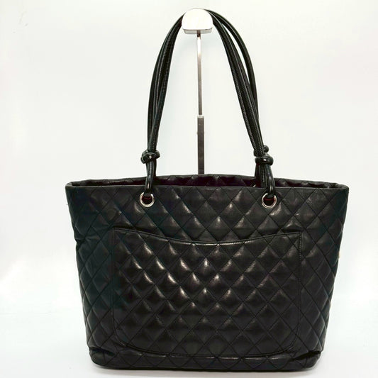 CHANEL Cambon Large Tote Bag, Black, No Serial Number Seal