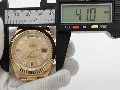 ROLEX Day-Date 218238BG 0P4854D4 2P Ruby Champagne Dial Men's Watch