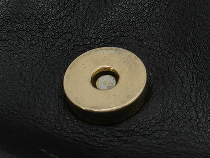 CELINE Triomphe Shoulder Bag in Black Leather