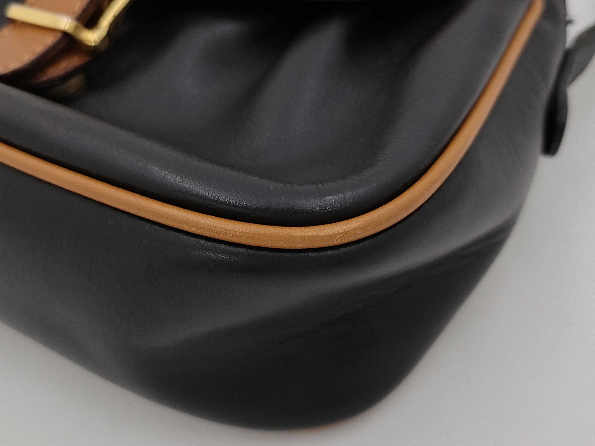 CELINE Triomphe Shoulder Bag in Black Leather