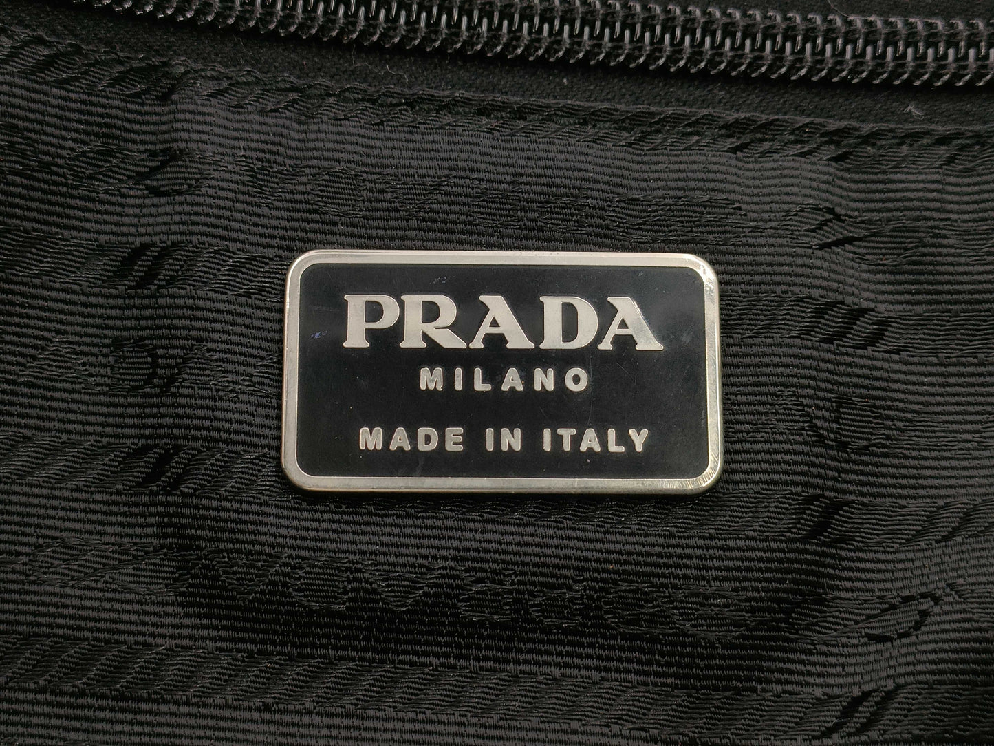 PRADA Nylon Triangle Plate Red Tote Bag