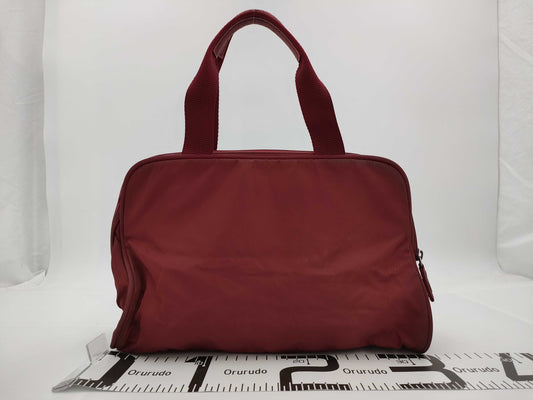PRADA Nylon Triangle Plate Red Tote Bag