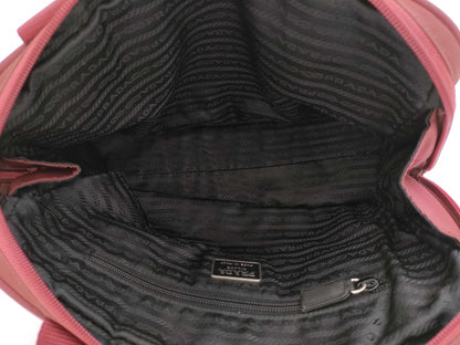PRADA Nylon Triangle Plate Red Tote Bag