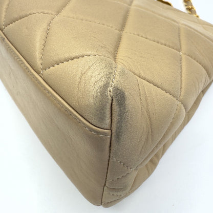CHANEL Chain Shoulder Bag with Coco Mark, Beige