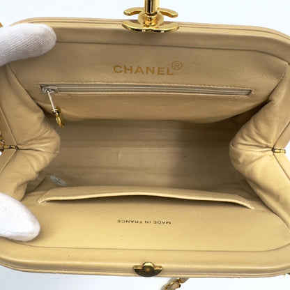 CHANEL Chain Shoulder Bag with Coco Mark, Beige