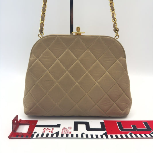 CHANEL Chain Shoulder Bag with Coco Mark, Beige