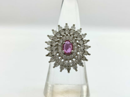R0.62ct Clear Stone SV925 5.4g Ring 