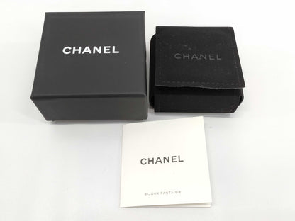 CHANEL Cruise Line F25C Earrings, Unused, Size S, Coco Mark, Rhinestones, White, Box Included
