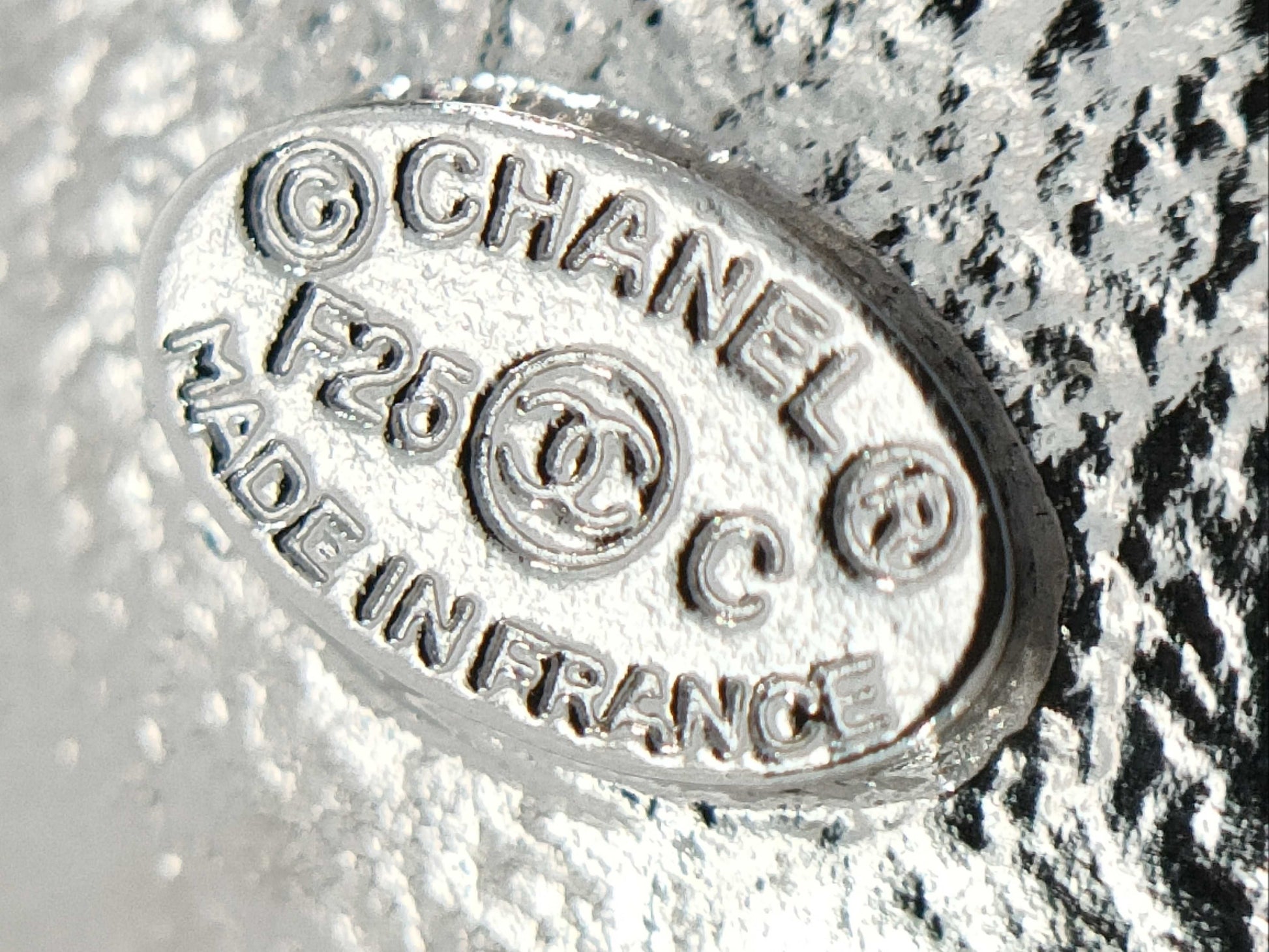 CHANEL Cruise Line F25C Earrings, Unused, Size S, Coco Mark, Rhinestones, White, Box Included
