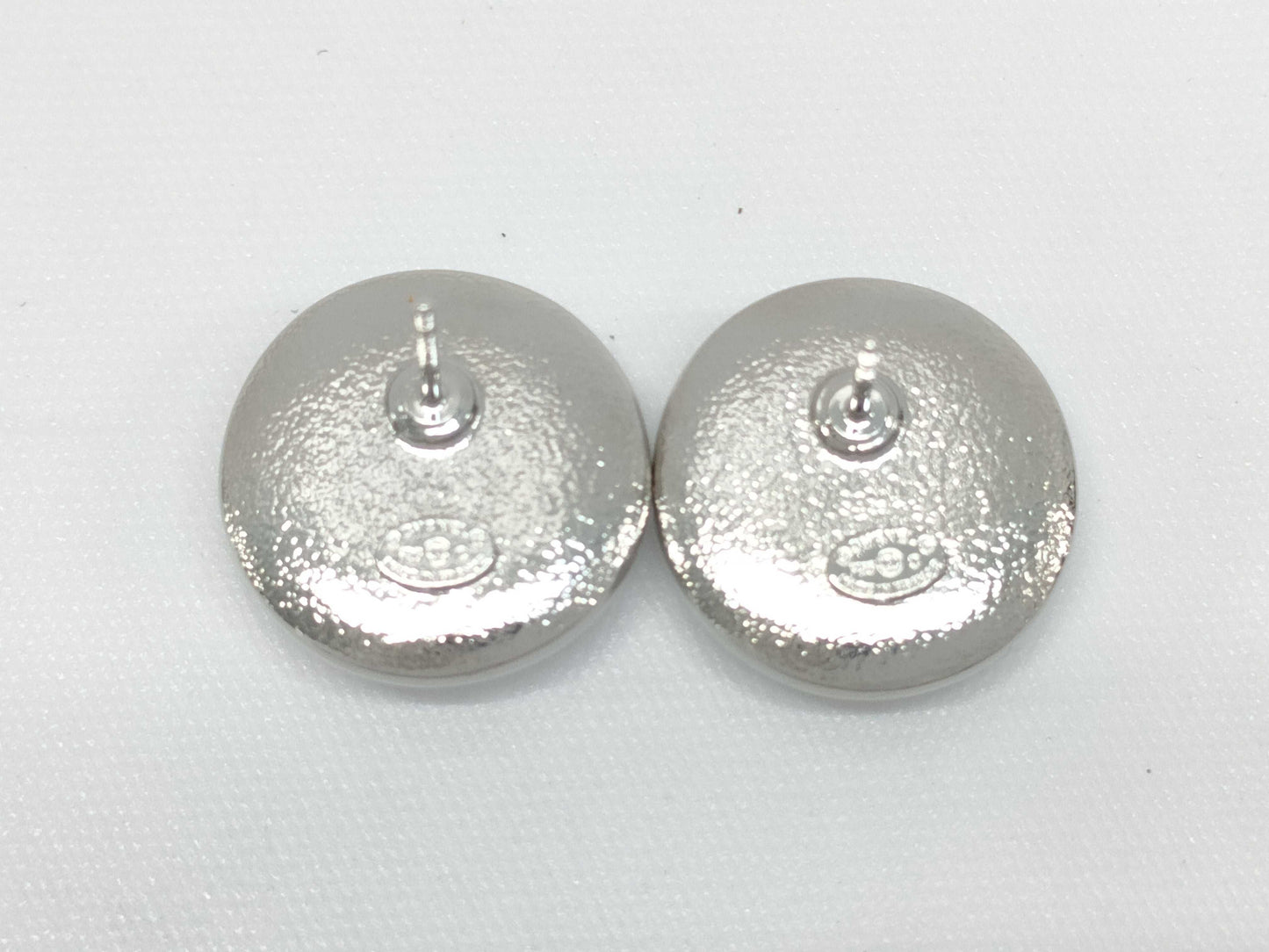 CHANEL Cruise Line F25C Earrings, Unused, Size S, Coco Mark, Rhinestones, White, Box Included