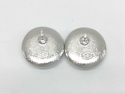 CHANEL Cruise Line F25C Earrings, Unused, Size S, Coco Mark, Rhinestones, White, Box Included