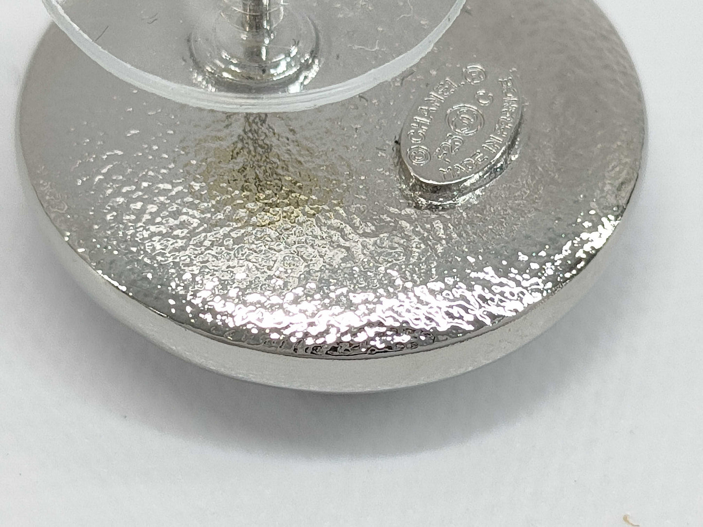 CHANEL Cruise Line F25C Earrings, Unused, Size S, Coco Mark, Rhinestones, White, Box Included