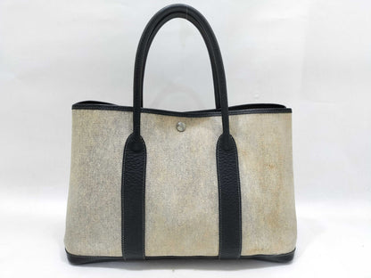 HERMES Garden Party PM Tote Bag, Toile H, F Stamped