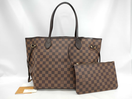 LOUIS VUITTON Damier Neverfull MM Tote Bag with Pouch