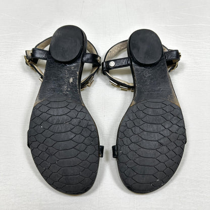 JIMMY CHOO JIMMY CHOO Metal Chain T-Strap Flat Sandals Size 35