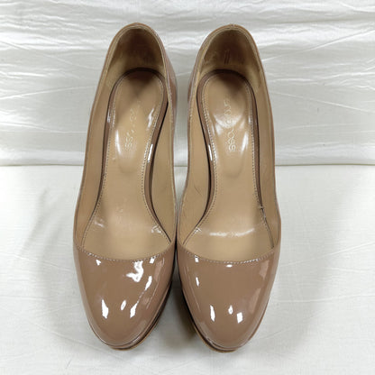 Sergio Rossi sergio rossi round toe patent leather platform pumps heel 35 1/2 pumps