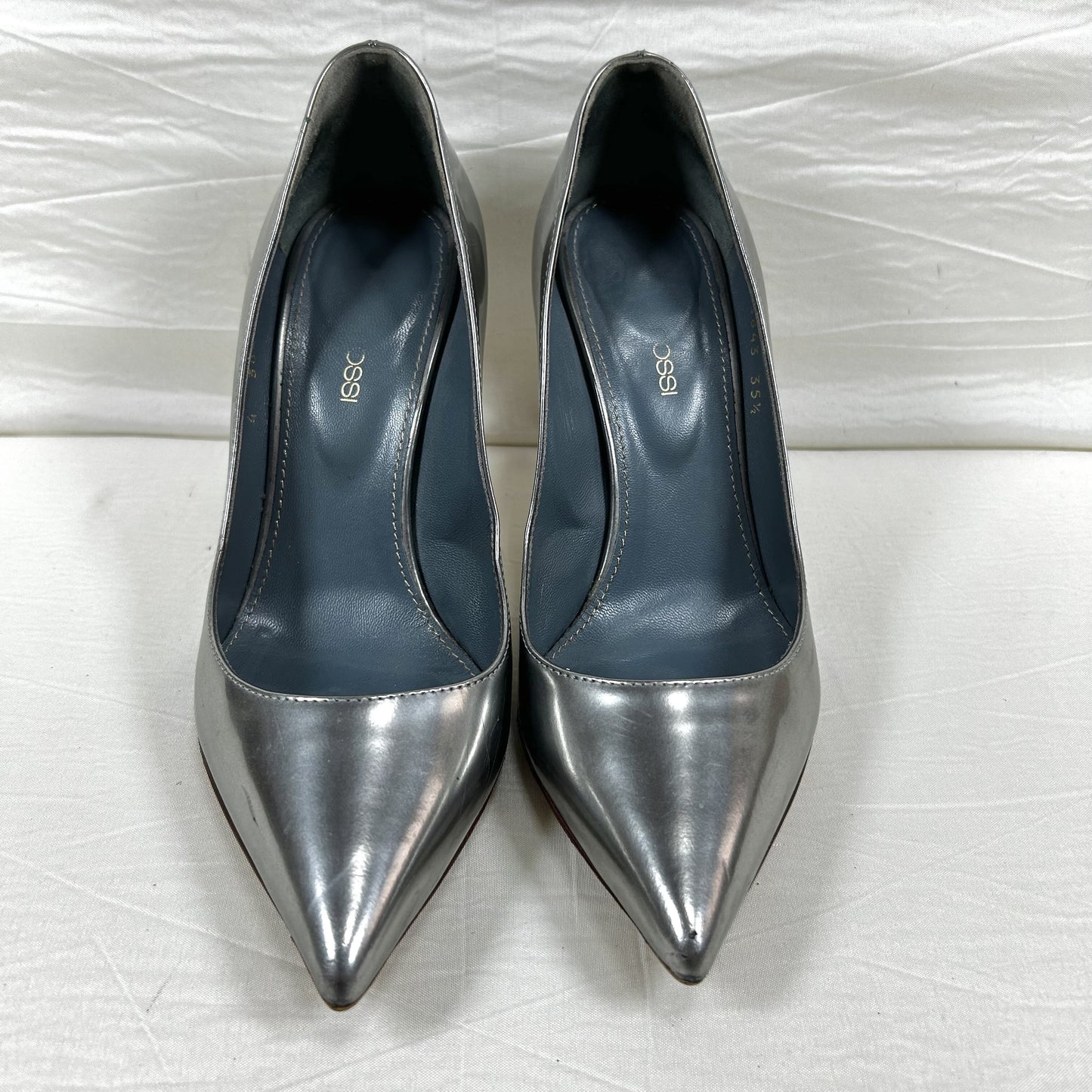 Sergio Rossi pointed toe metallic stiletto pumps, size 35 1/2
