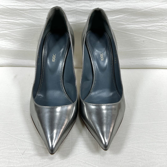 Sergio Rossi pointed toe metallic stiletto pumps, size 35 1/2