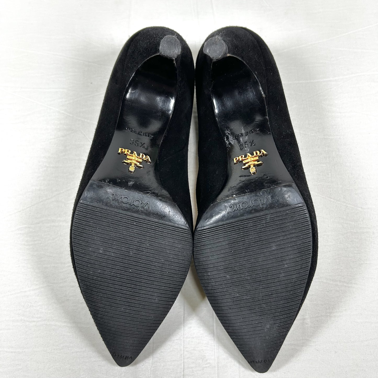 PRADA PRADA Suede Pointed Toe Pumps Size 35 1/2