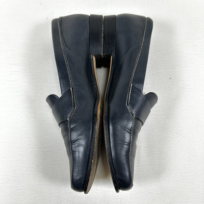 PRADA PRADA Square Toe Loafers, Size 36 1/2, Navy