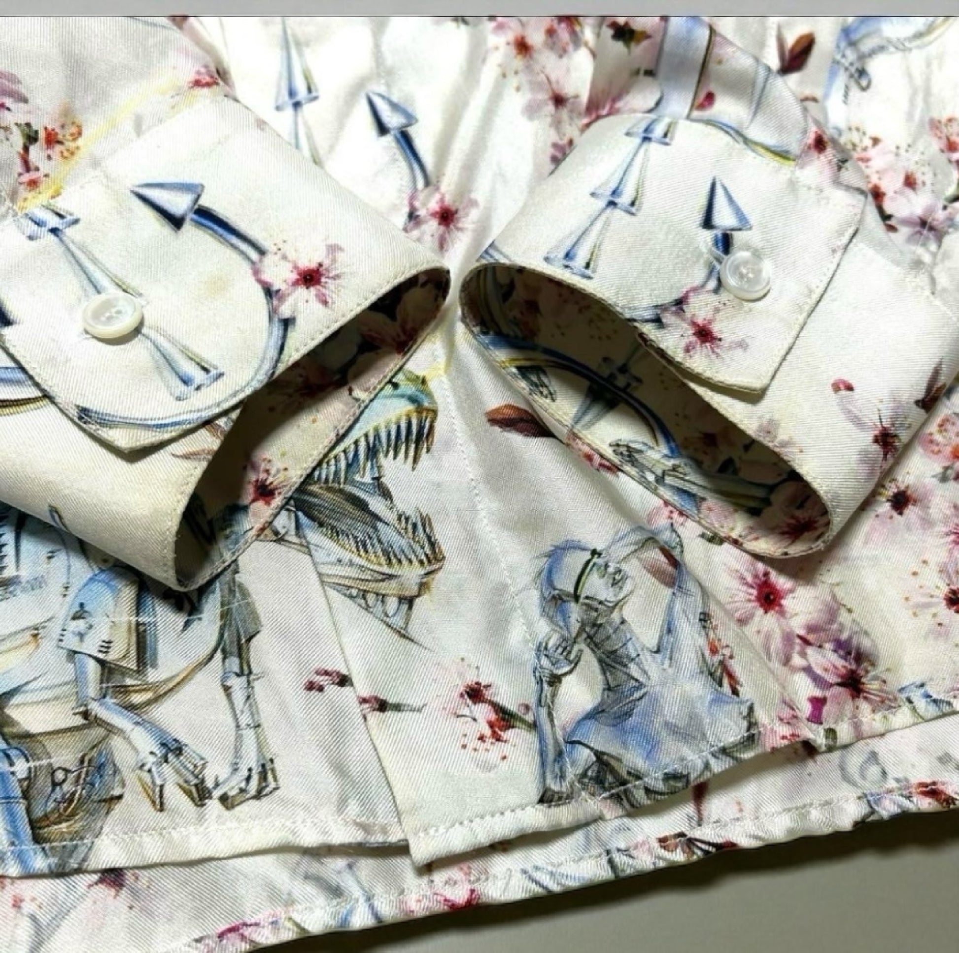 Dior Dior Sorayama Sexy Robot Silk Shirt, All-Over Print, Size 39, Long Sleeve Shirt