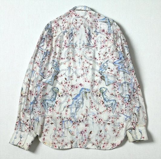 Dior Dior Sorayama Sexy Robot Silk Shirt, All-Over Print, Size 39, Long Sleeve Shirt