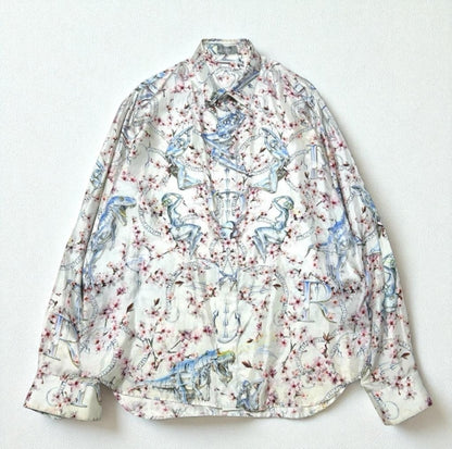 Dior Dior Sorayama Sexy Robot Silk Shirt, All-Over Print, Size 39, Long Sleeve Shirt