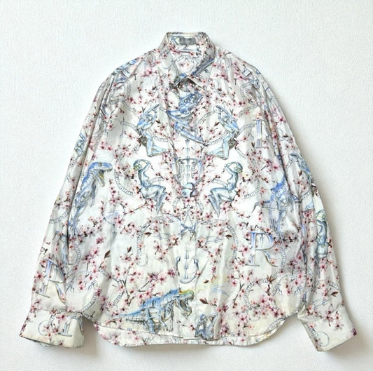 Dior Dior Sorayama Sexy Robot Silk Shirt, All-Over Print, Size 39, Long Sleeve Shirt