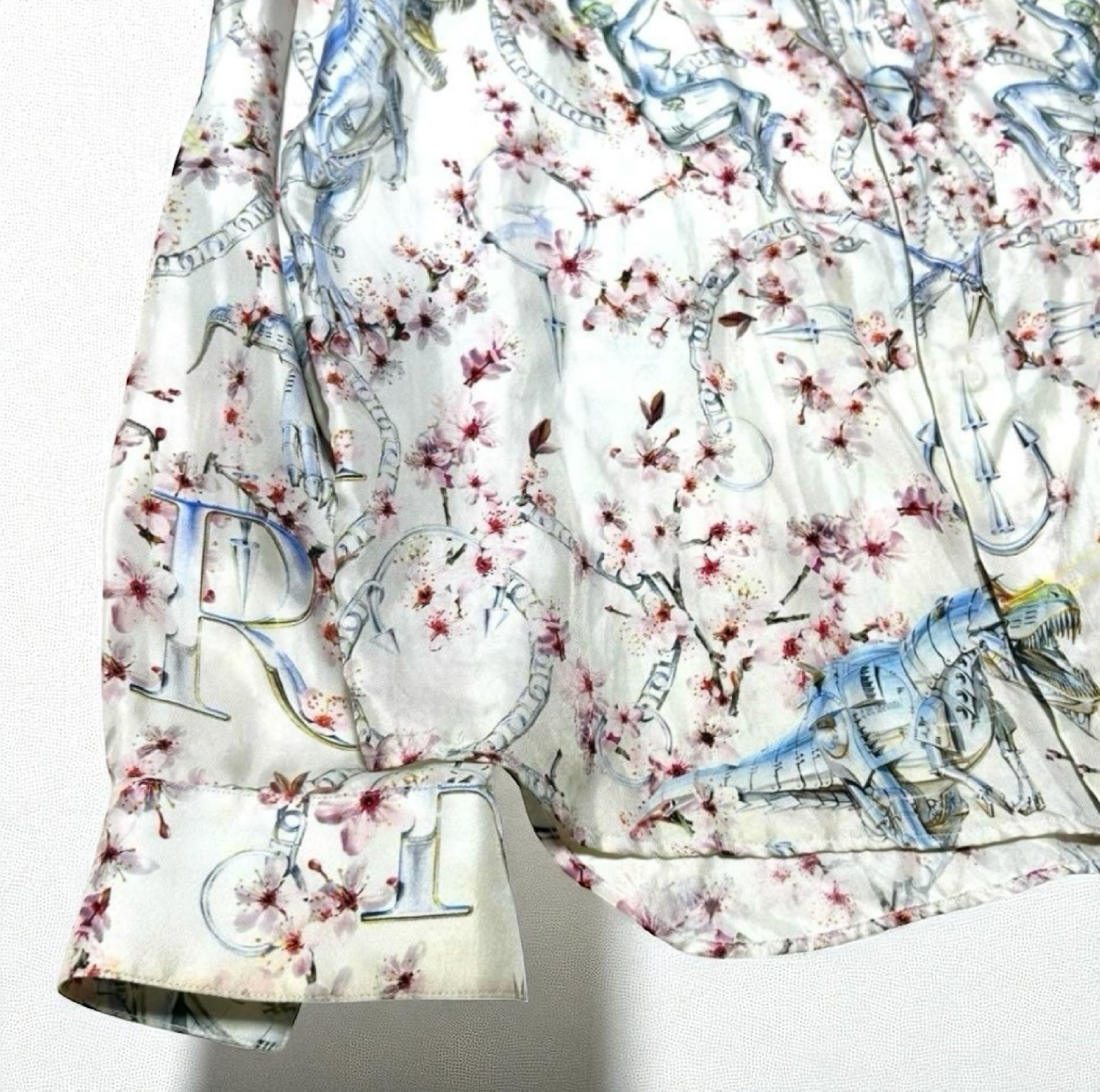 Dior Dior Sorayama Sexy Robot Silk Shirt, All-Over Print, Size 39, Long Sleeve Shirt