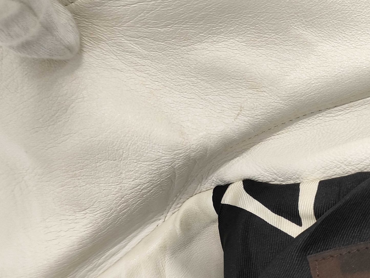 LOUIS VUITTON Brand Apparel Lamb Leather Jacket Blouson White #34 Jacket