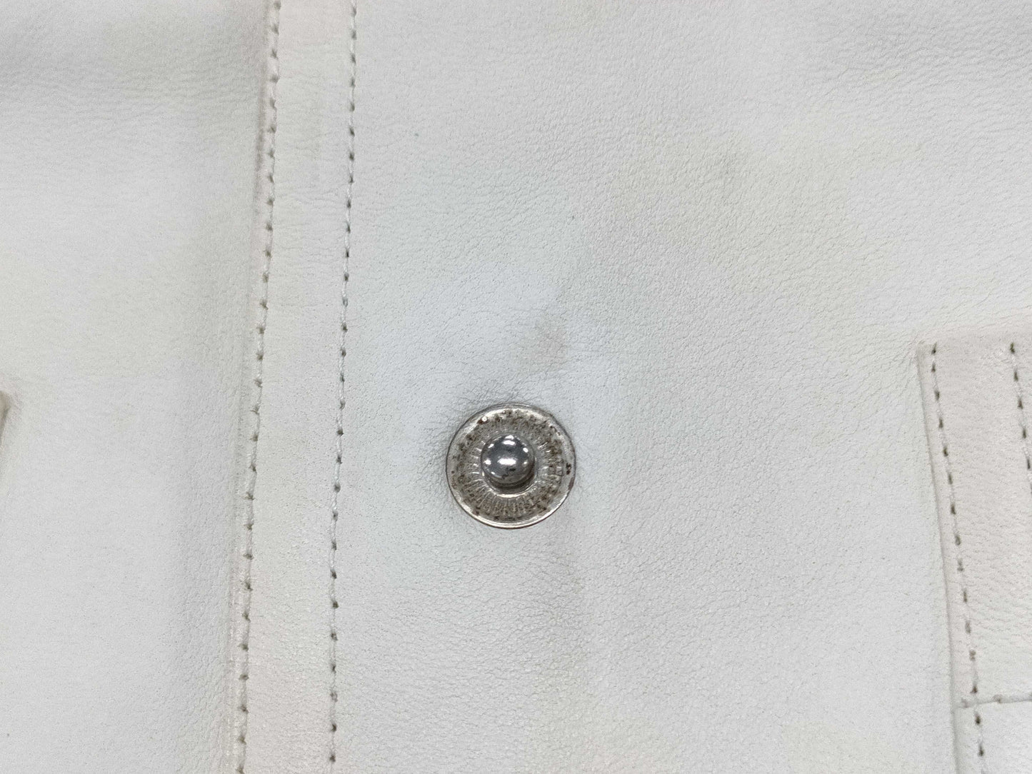LOUIS VUITTON Brand Apparel Lamb Leather Jacket Blouson White #34 Jacket