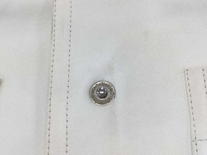 LOUIS VUITTON Brand Apparel Lamb Leather Jacket Blouson White #34 Jacket