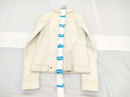 LOUIS VUITTON Brand Apparel Lamb Leather Jacket Blouson White #34 Jacket