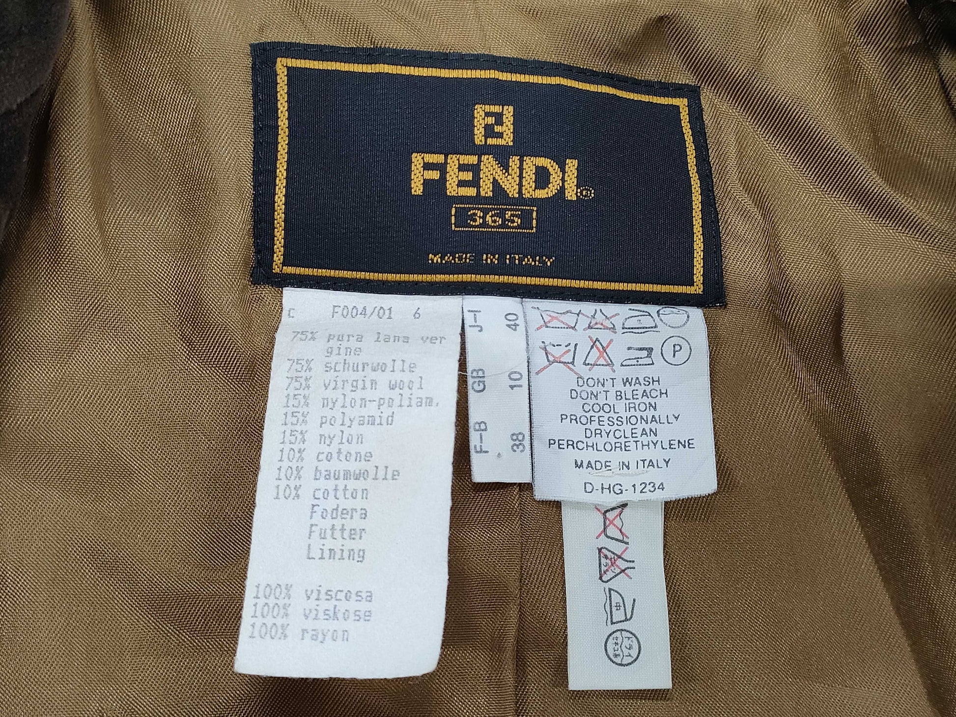 FENDI Brand Apparel Wool Coat Size 40 Tops Coat
