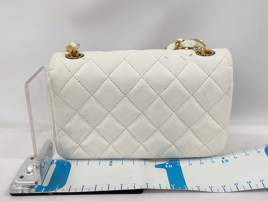 CHANEL Matelasse Lambskin Brand Bag, White Shoulder Bag