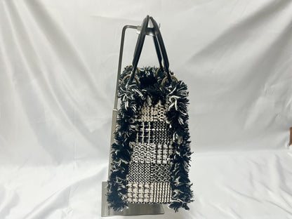 Dior Lady Dior Patent Leather Tweed 2-Way Handbag Black