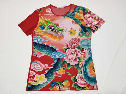 PLEATS PLEASE PLEATS PLEASE Chinese Dragon Top Cut and Sewn Top