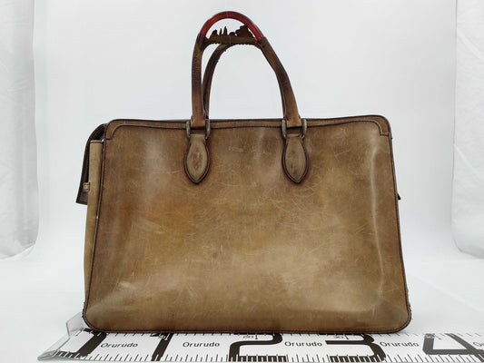 Berluti business bag briefcase, vintage, plain, early Olga model, rare bag