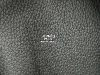 HERMES Picotin Lock PM size handbag in dark green with silver hardware