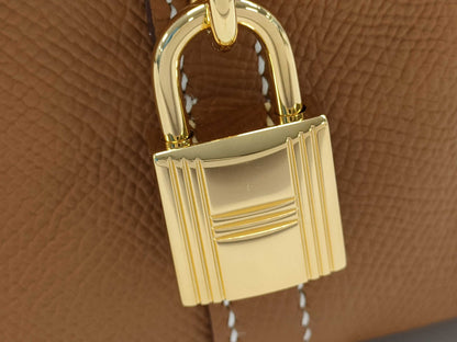 HERMES Bolide 1923 30 B Stamp Gold Hardware Handbag