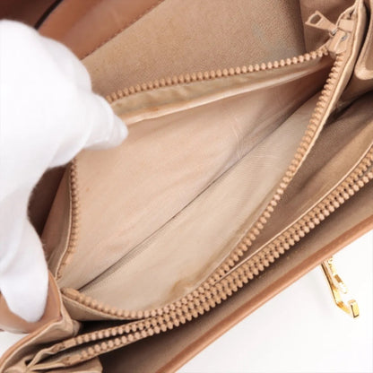 CELINE C Macadam Carriage Hardware PVC and Leather Shoulder Bag Brown