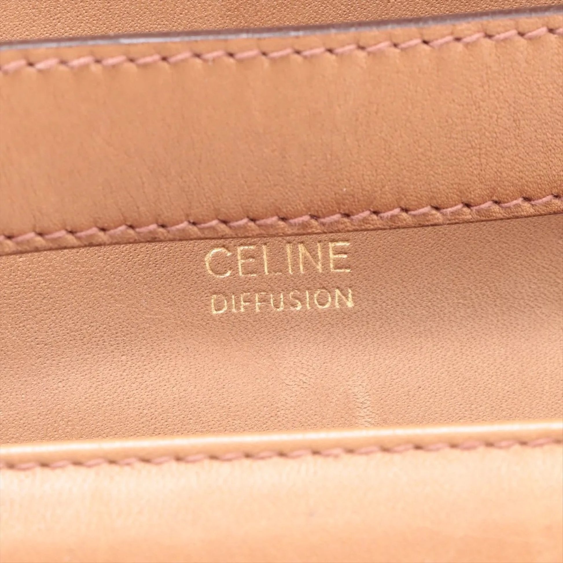CELINE C Macadam Carriage Hardware PVC and Leather Shoulder Bag Brown