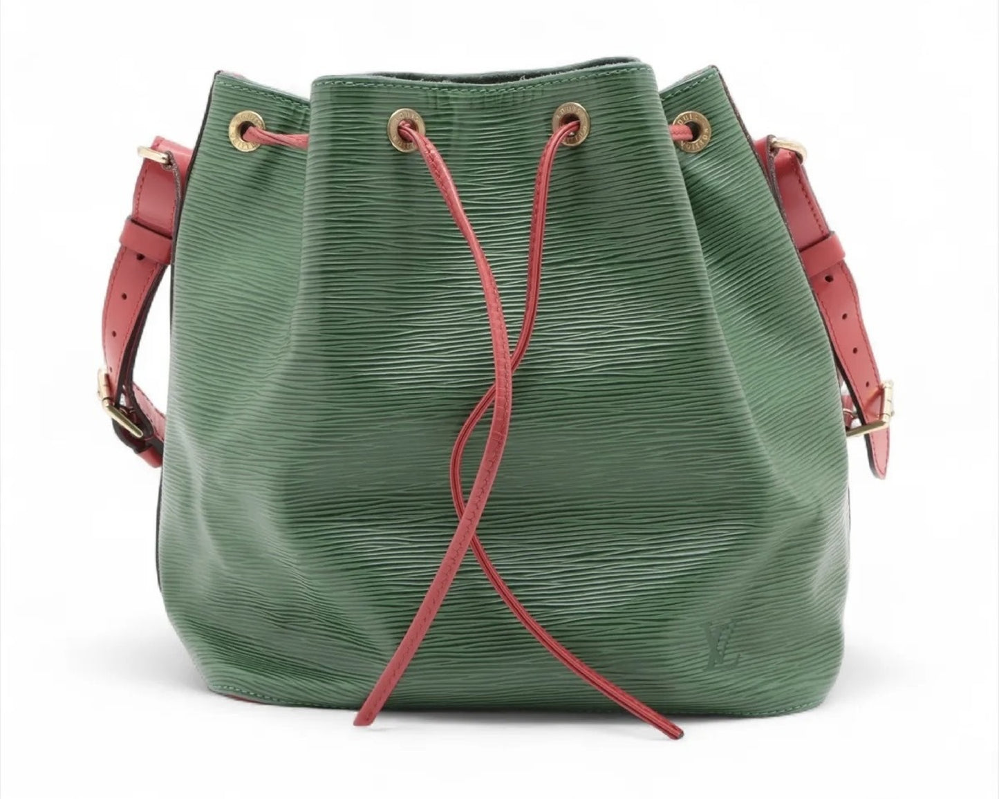 LOUIS VUITTON Epi Petit Noe M44147 AR0916 Green x Red Shoulder Bag