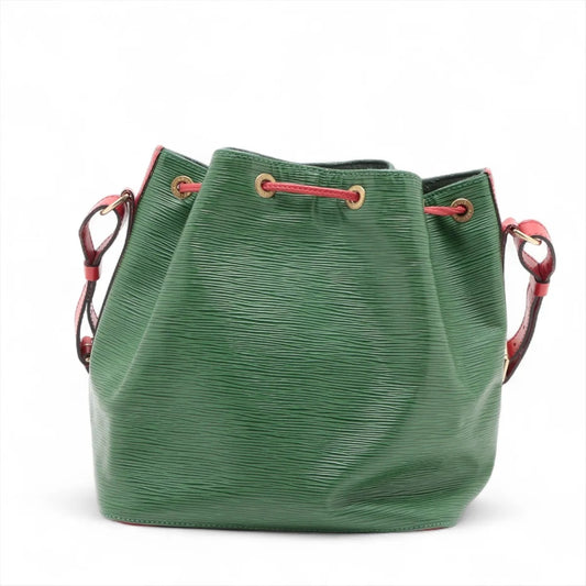 LOUIS VUITTON Epi Petit Noe M44147 AR0916 Green x Red Shoulder Bag