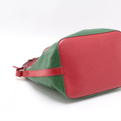 LOUIS VUITTON Epi Petit Noe M44147 AR0916 Green x Red Shoulder Bag
