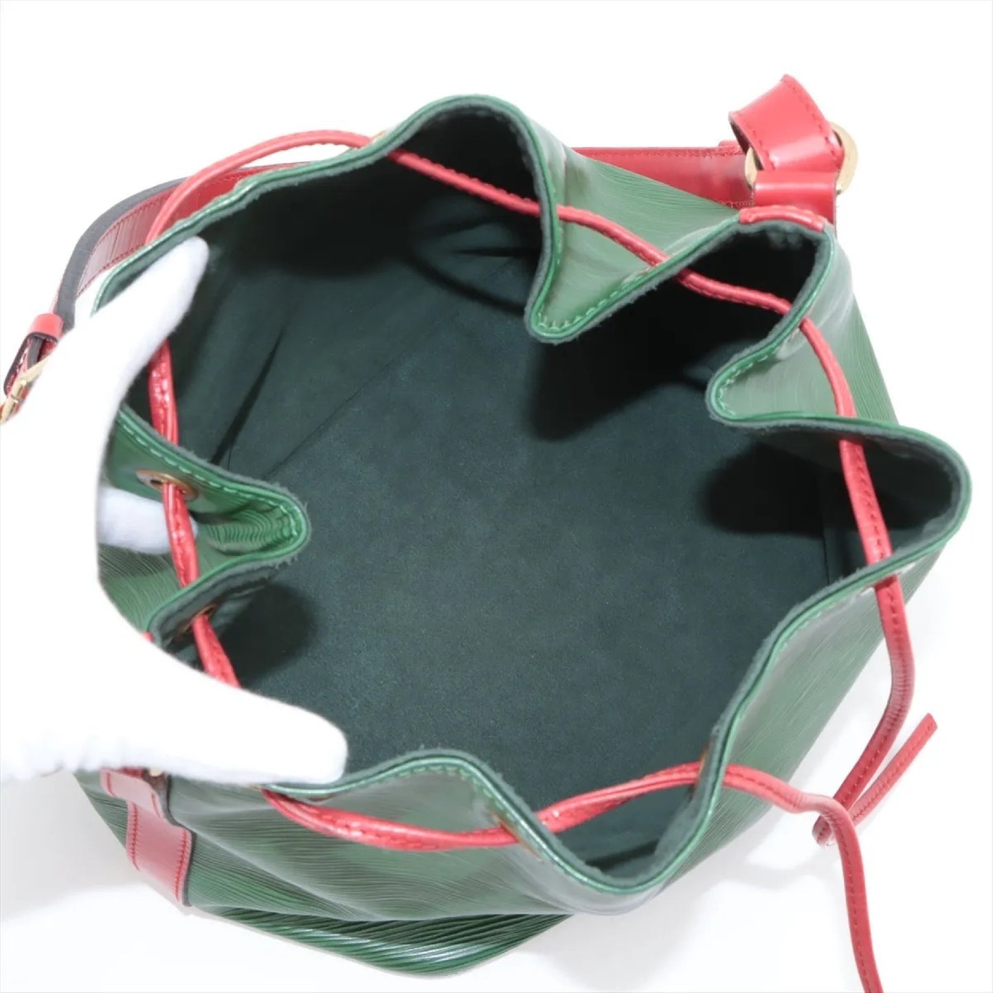 LOUIS VUITTON Epi Petit Noe M44147 AR0916 Green x Red Shoulder Bag